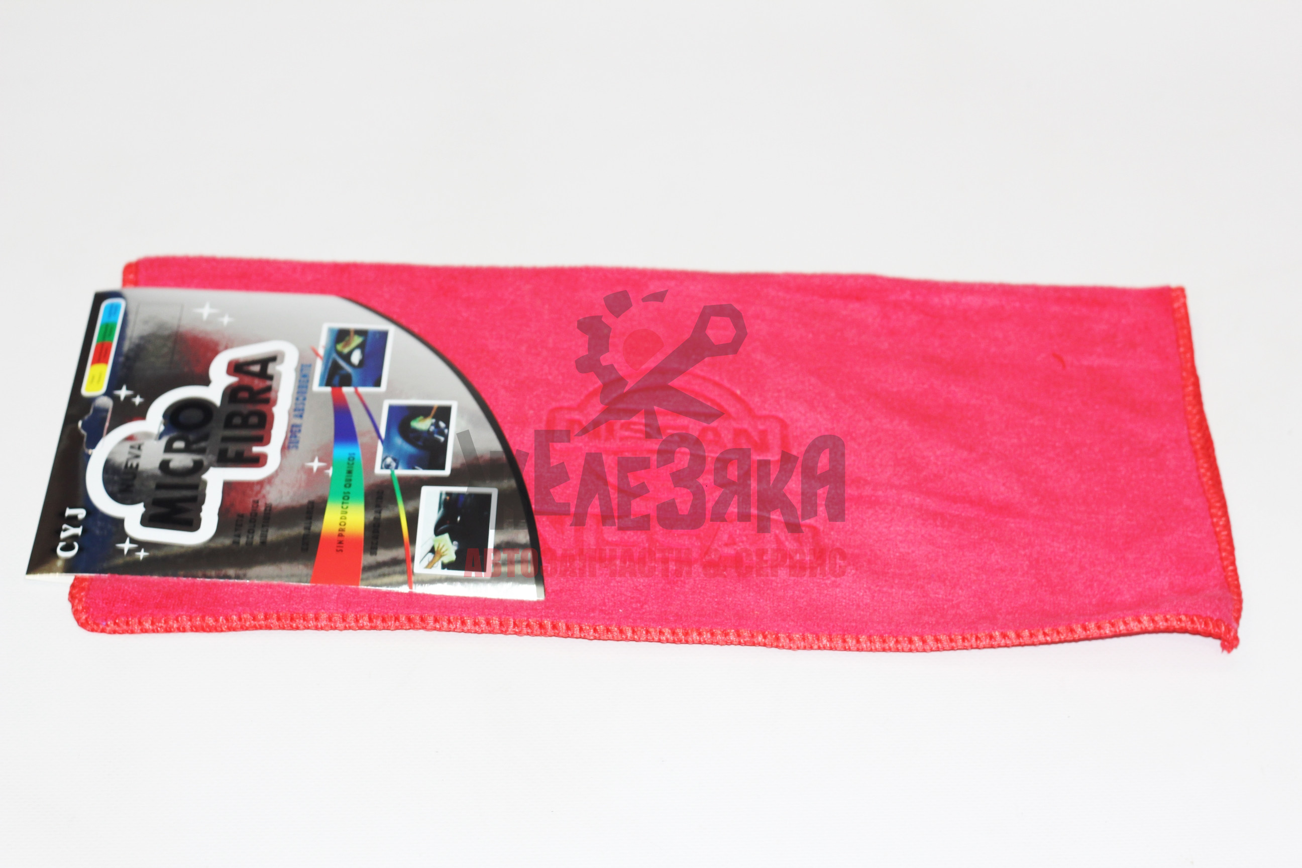 Салфетка-микрофибра универсальная c лого NISSAN 400*400 мм. красная