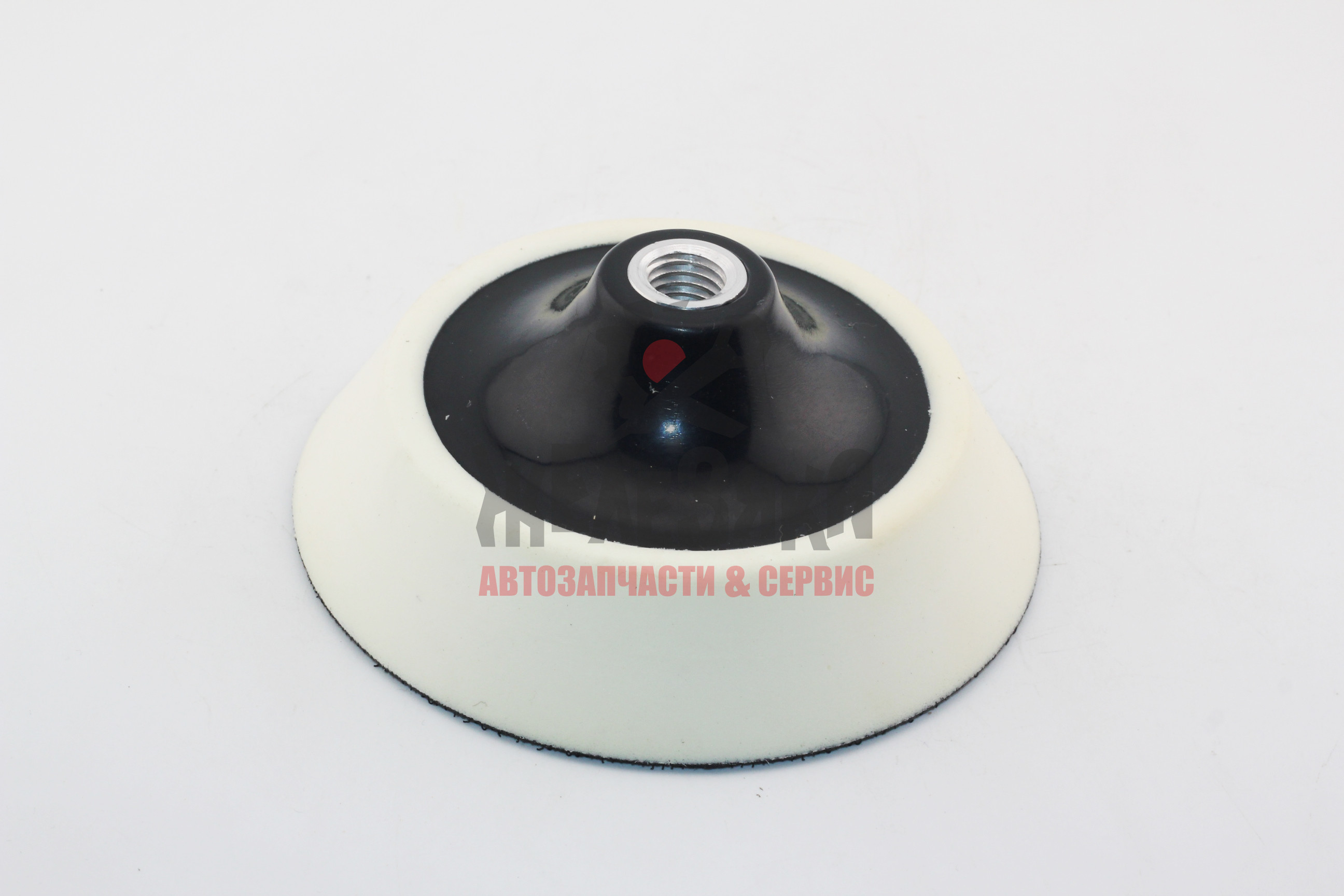 Насадка для полировки, 125мм, с липучкой, черная, белая поверхность, усиленная