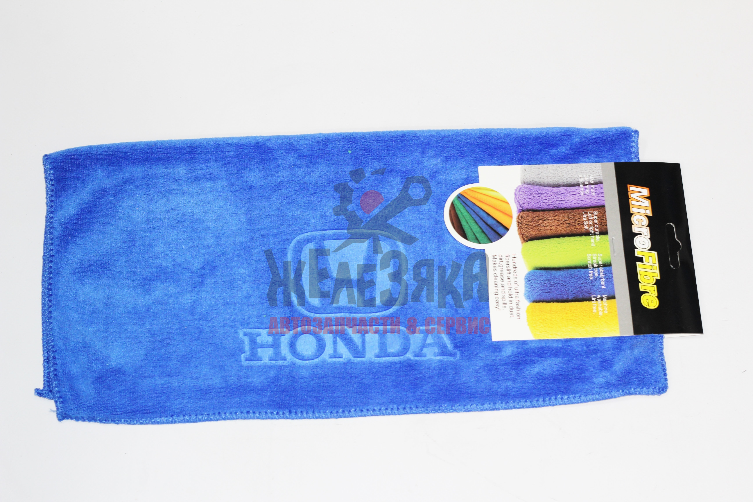 Салфетка-микрофибра универсальная c лого HONDA 400*400 мм.синяя