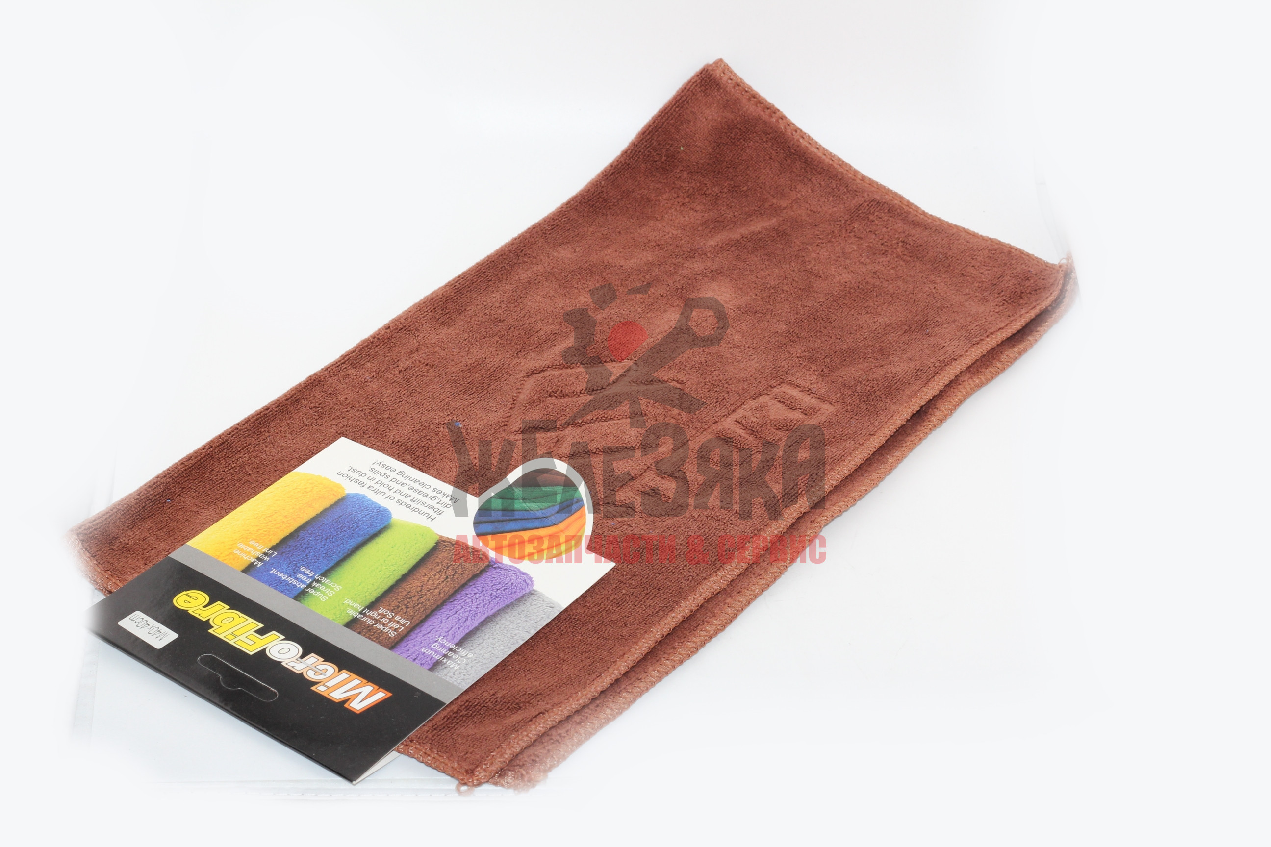 Салфетка-микрофибра универсальная c лого Suzuki 400*400 мм.коричневая