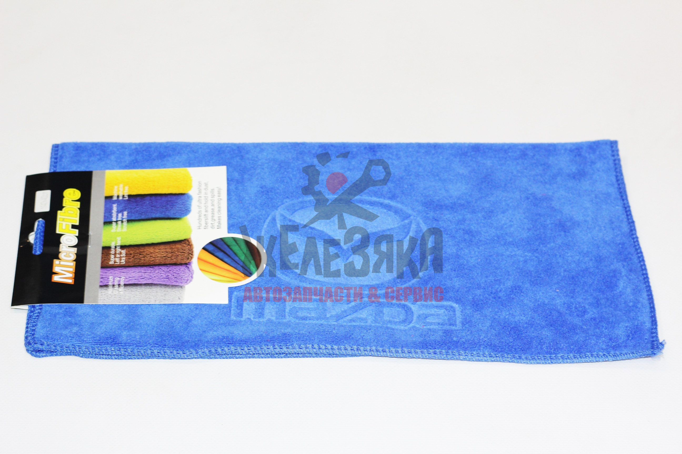 Салфетка-микрофибра универсальная c лого Mazda 400*400 мм.синяя