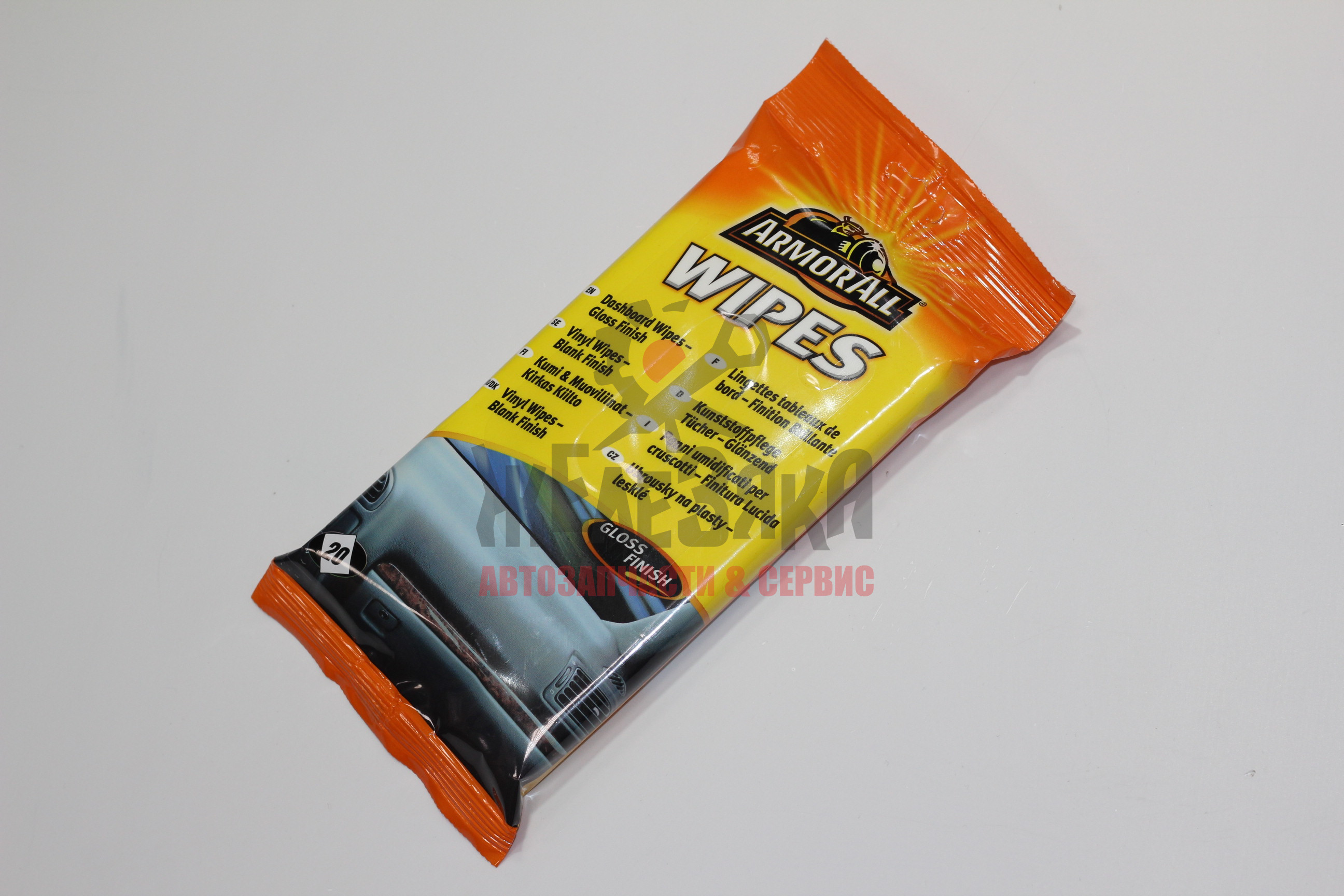 Салфетки влажные, без блеска, (винил, резина, пластмасса)