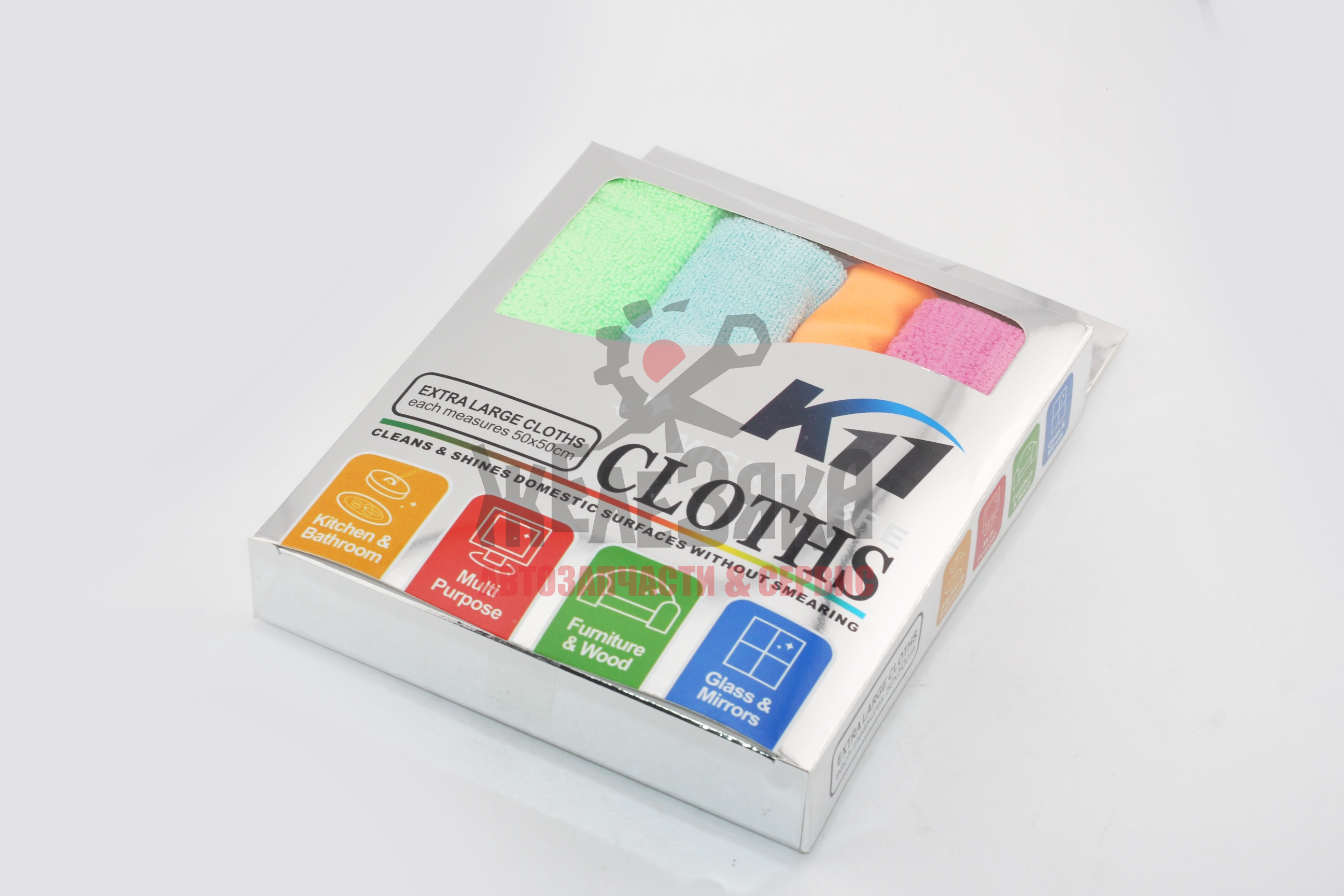 Салфетка-микрофибра универсальная 500*500 мм./400 гр/м2/ 4 шт.