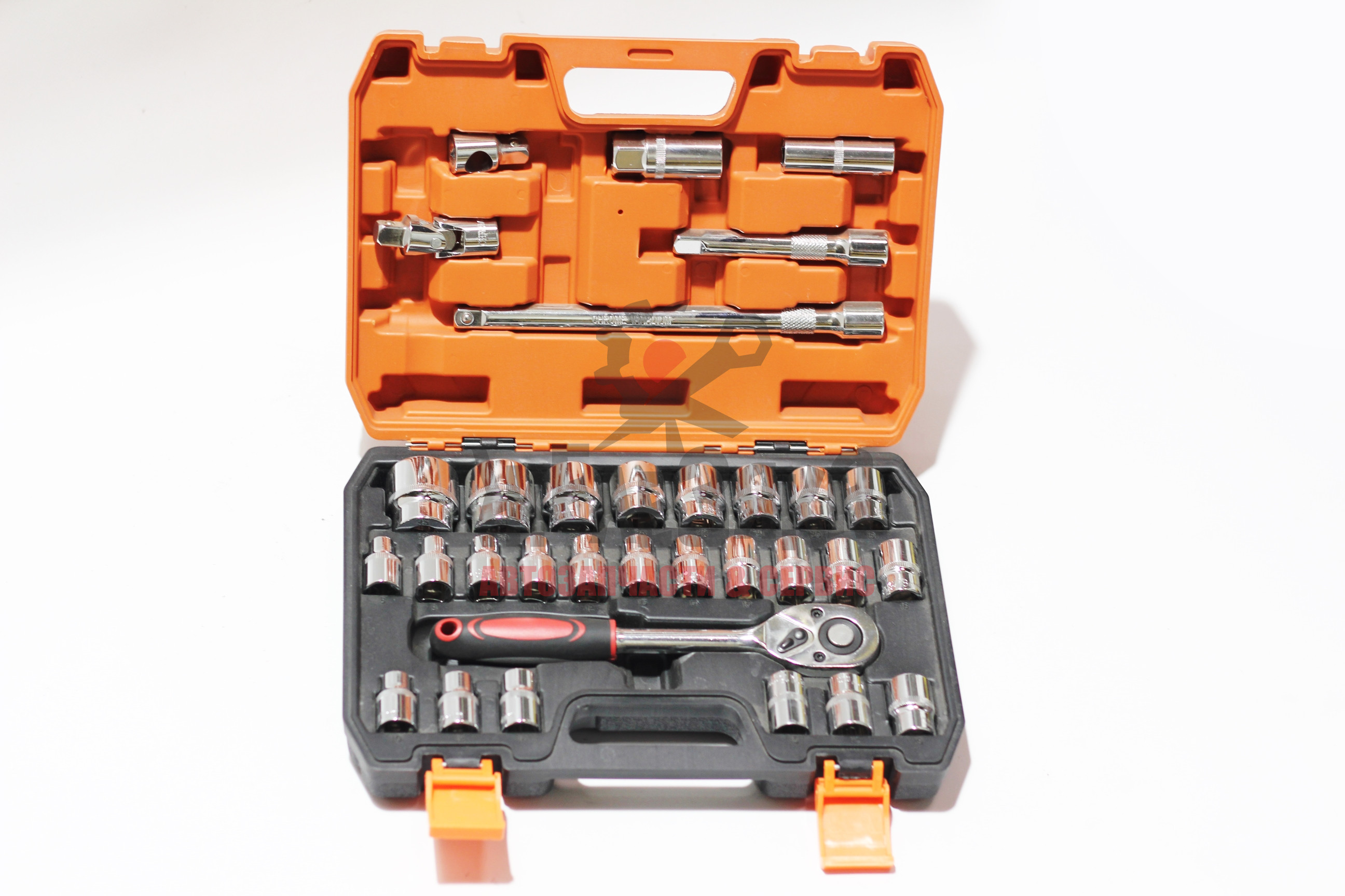 Набор инструментов KAWA, 32 ед. головки/вортки/кардан Cr-V