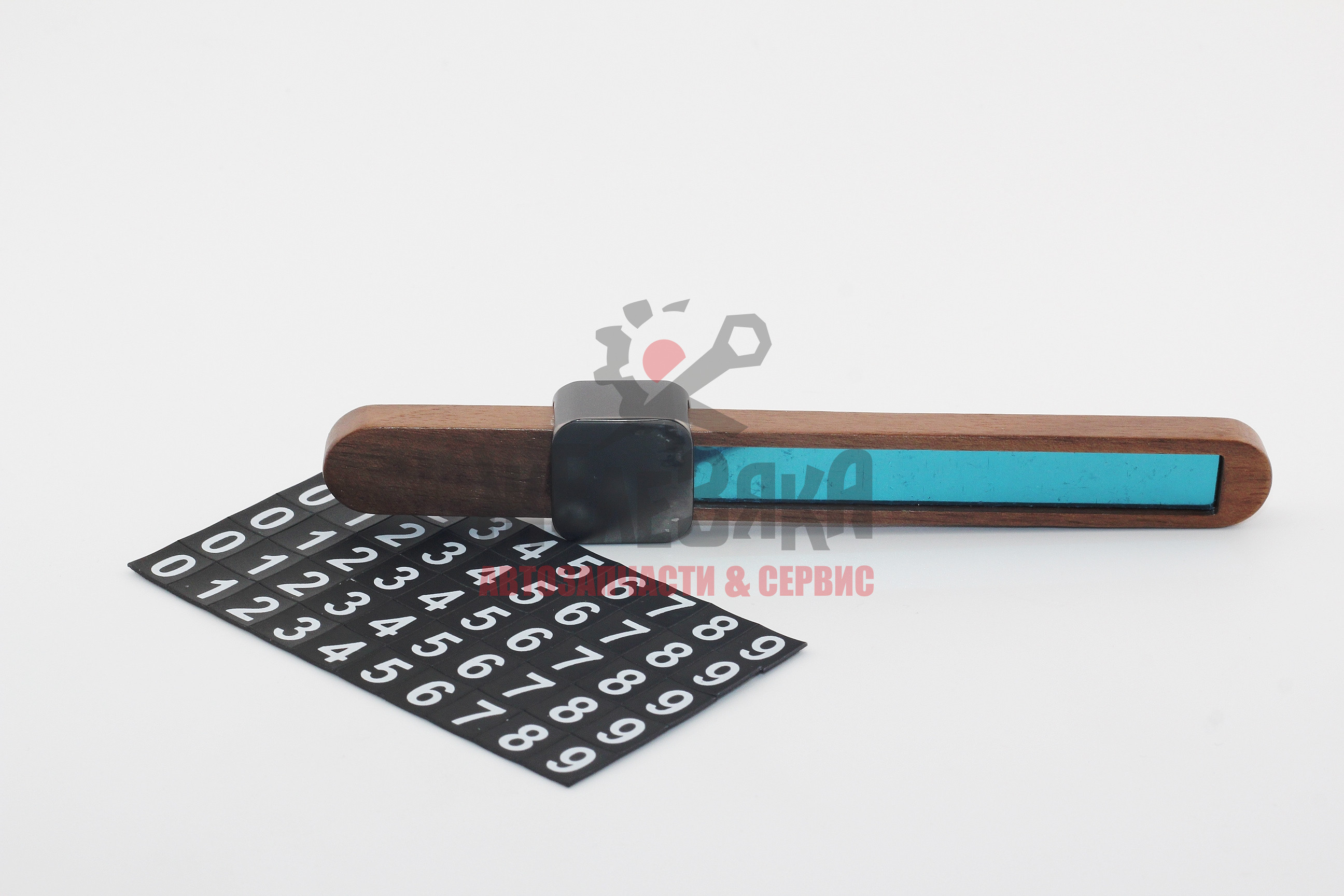 Табличка с номером телефона, с магнитными цифрами, коричневое дерево, квадратный затвор