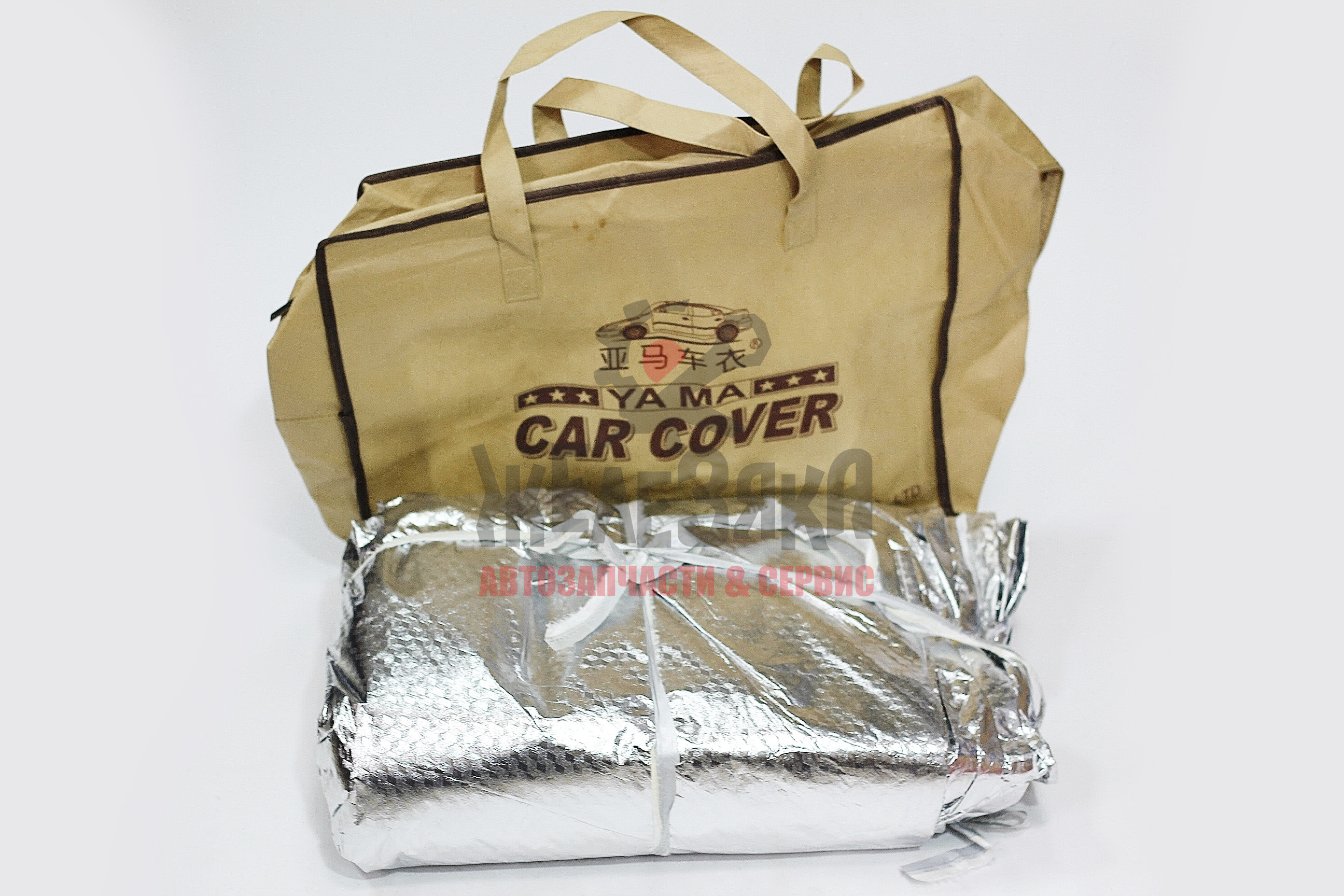 Чехол на автомобиль YA MA/  серебристый, размер L