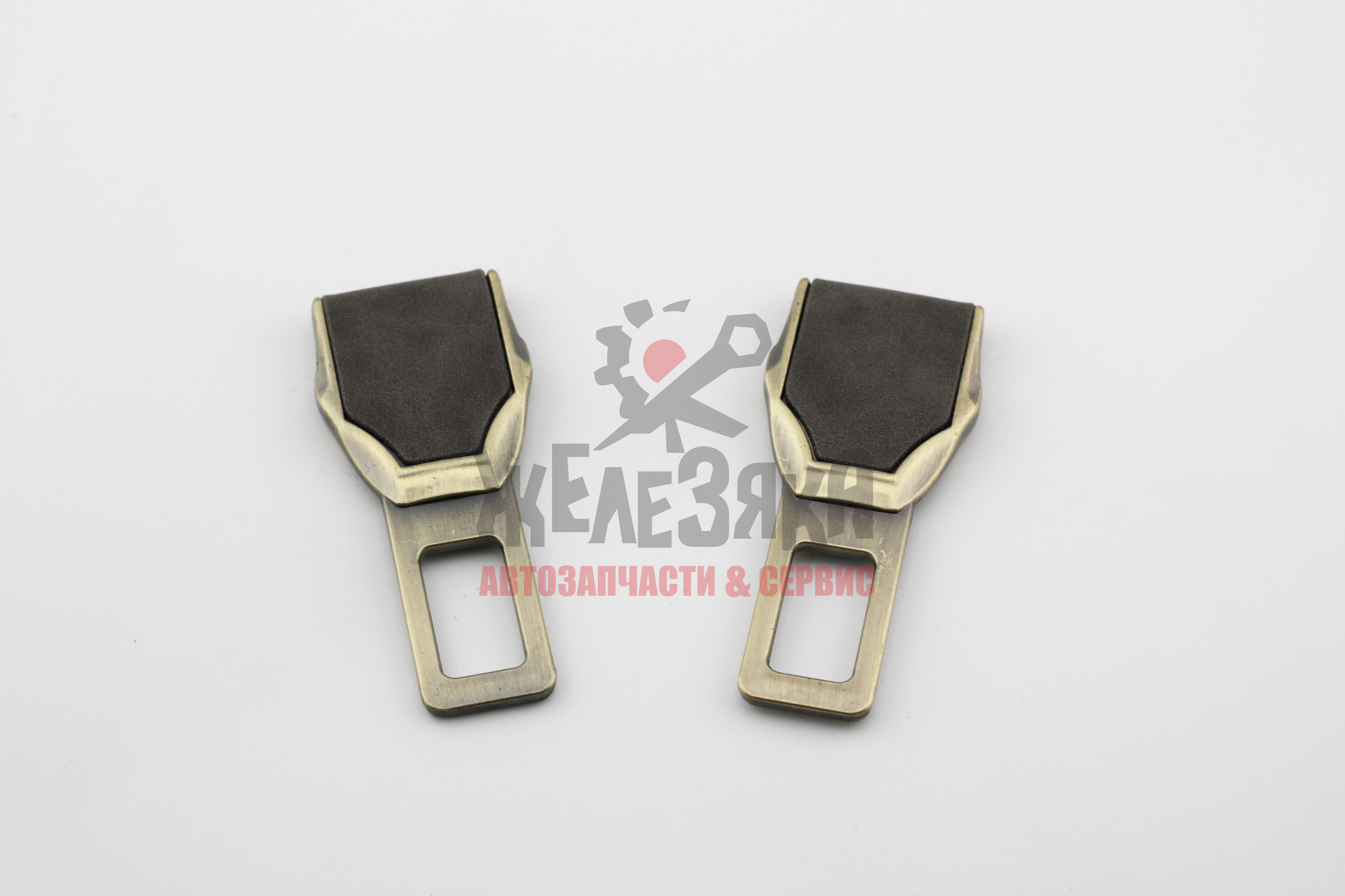 Вставка в замок ремня безопасности - блок сигнала 'ремень не пристегнут' кож./  к-т 2шт., серая