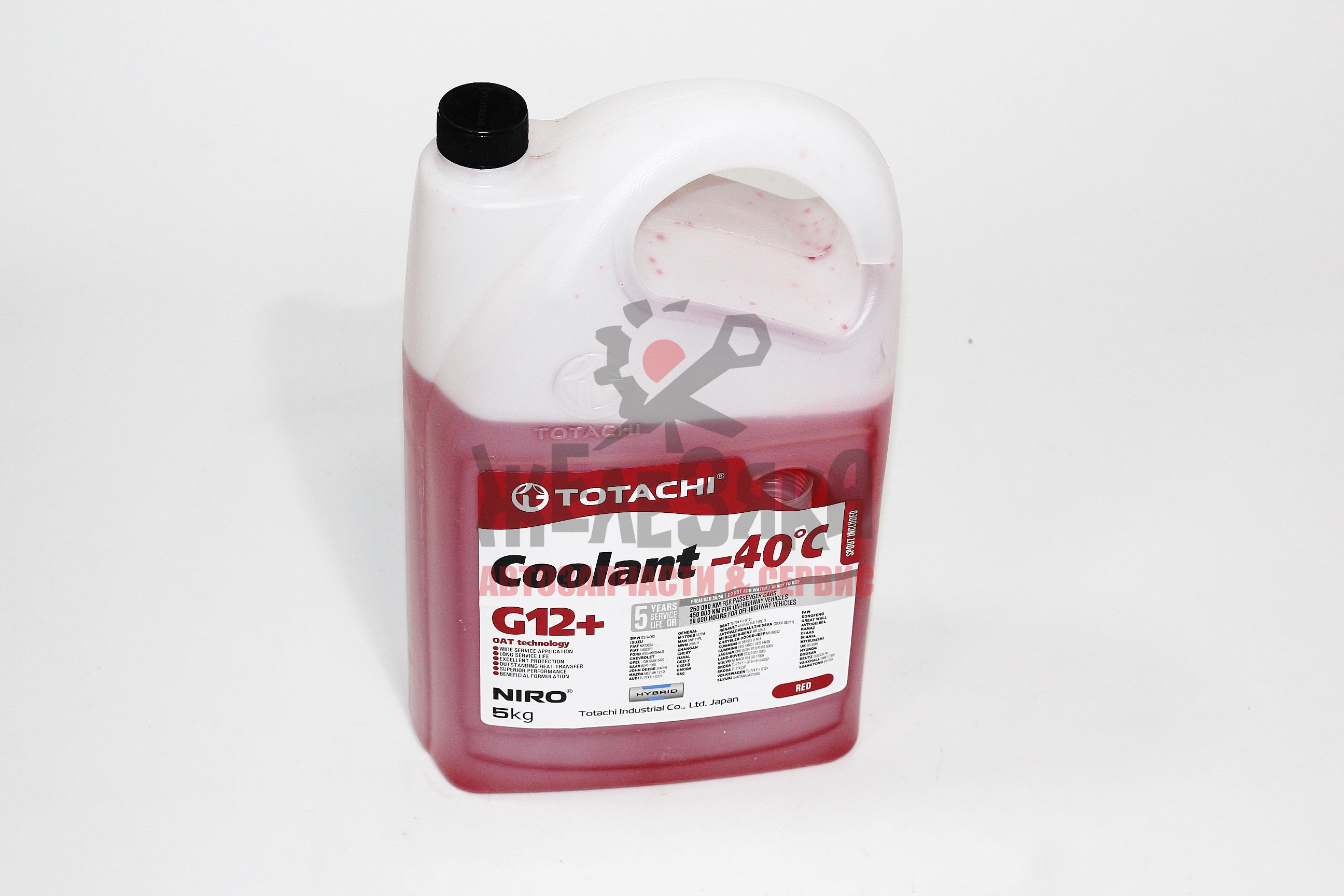 Антифриз красный TOTACHI G12+ -40C/ 5 кг.