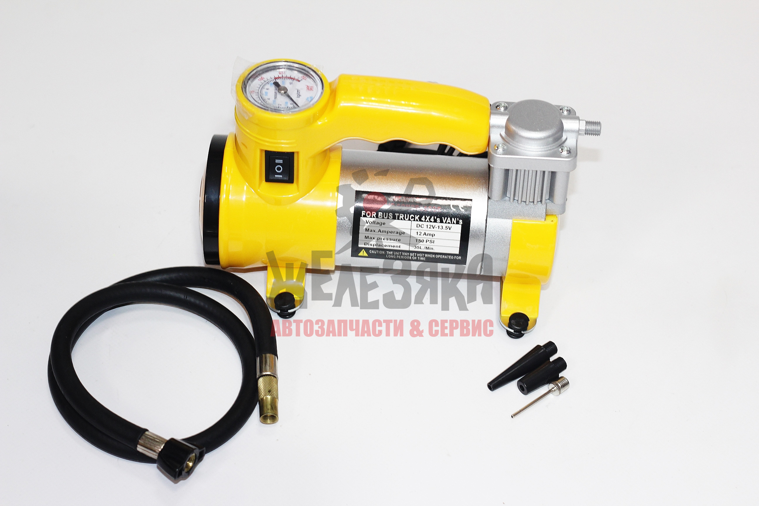 Компрессор автомобильный CYCLONE, 35 л/мин, 12V, 15A, фонарь
